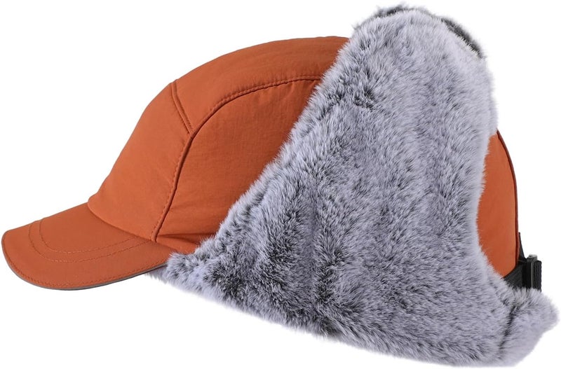Connectyle Men's Trapper Hat with Ear Flaps Winter Warm Hat Windproof, Water Repellent, Reflective, Faux Fur Fully Lined - Image 2